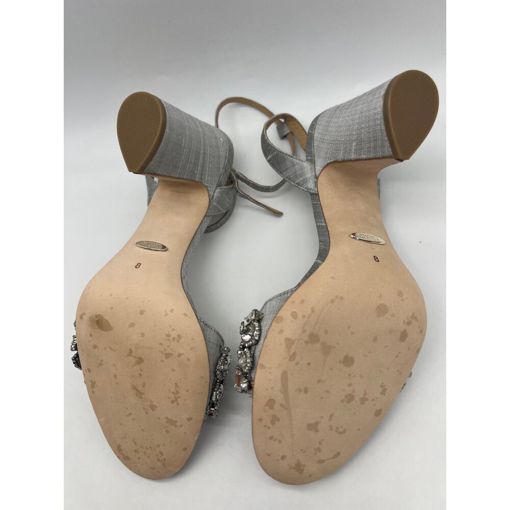 Badgley Mischka Women's Jill Chrystal Embellished Block Heel MP5331 Size 8 NIB - Picture 3 of 12